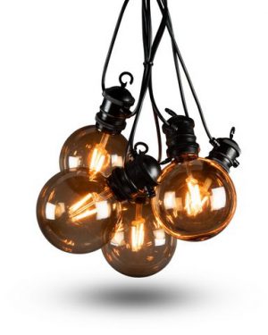 Ljusslinga 10 amber LED 4,5m svart