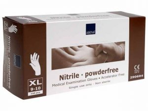 Nitrilhandske acc./pfri vit XL 100/FP