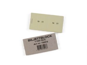 Biljettblock 1-100 gul