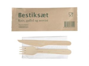 Besticksset trä med servett 400/fp