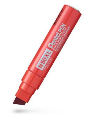 Märkpenna PENTEL perm. 15mm sned röd