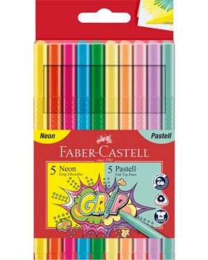 Fiberpenna FABER neon och pastell 10/fp