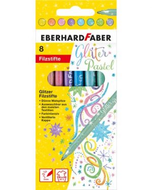 Fiberpenna FABER Glitter pastel 8/fp