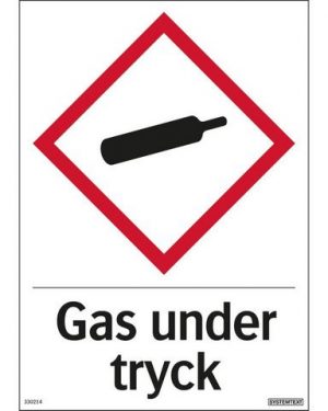Skylt Gas under tryck 210x297mm