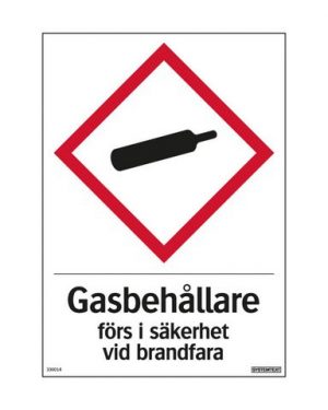 Skylt Gasbehållare alum. 210x297mm