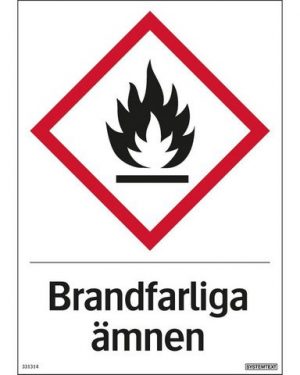 Skylt Brandfarliga ämnen 210x297mm