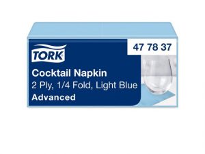 Servett TORK Cocktail 2-lag ljblå 200/fp